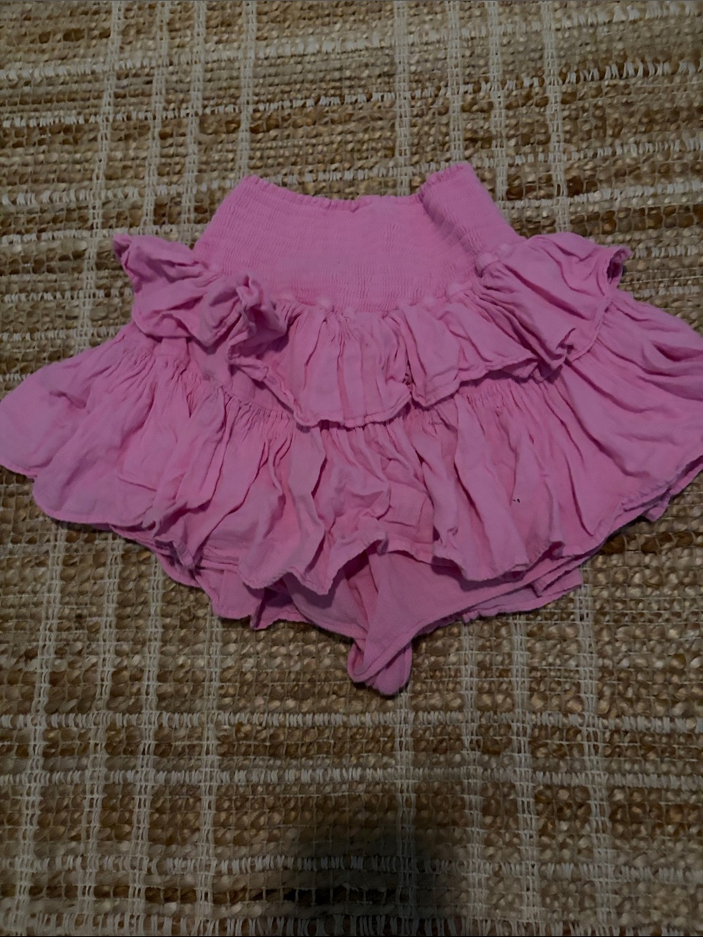 Girls Pink Ruffle Skort - Lightweight Layered Bottom
